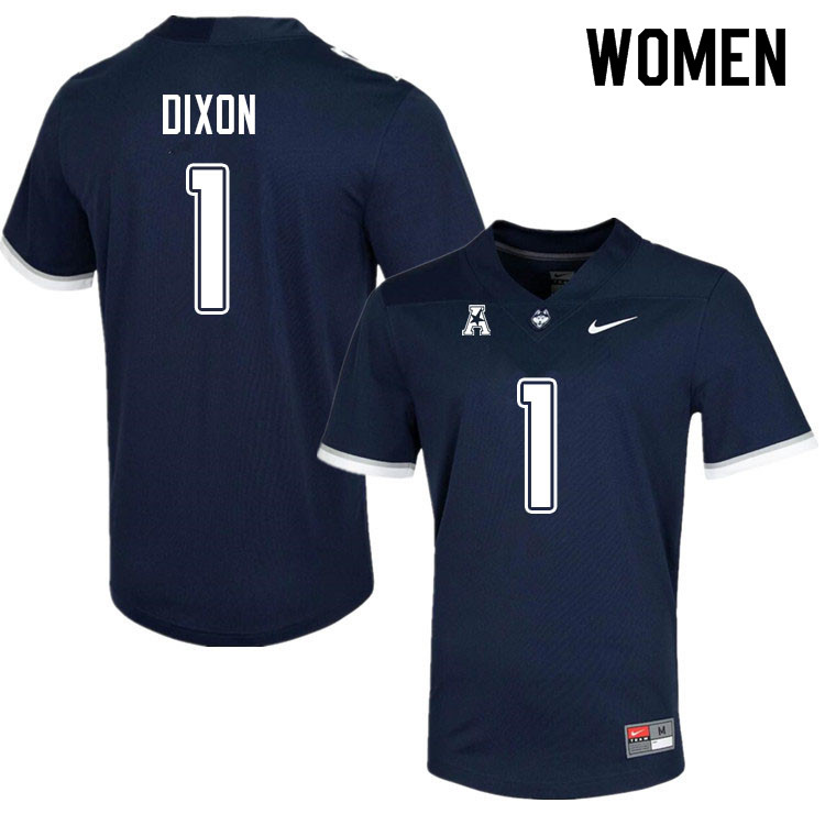 Women #1 Malik Dixon Uconn Huskies College Football Jerseys Sale-Navy - Click Image to Close